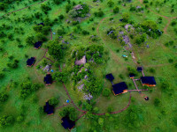Aerial view of the camp