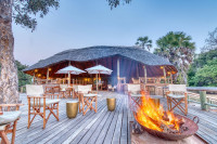 Guest fireplace and lounge at Mbali Mbali Katavi Lodge 