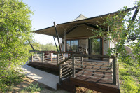 Exterior of luxury tents