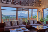 View of Virungas from Reception