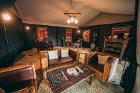 The lounge area to relax in with books and games 