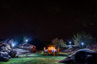 Bush dinner setup