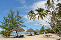 Private beach area within resort 