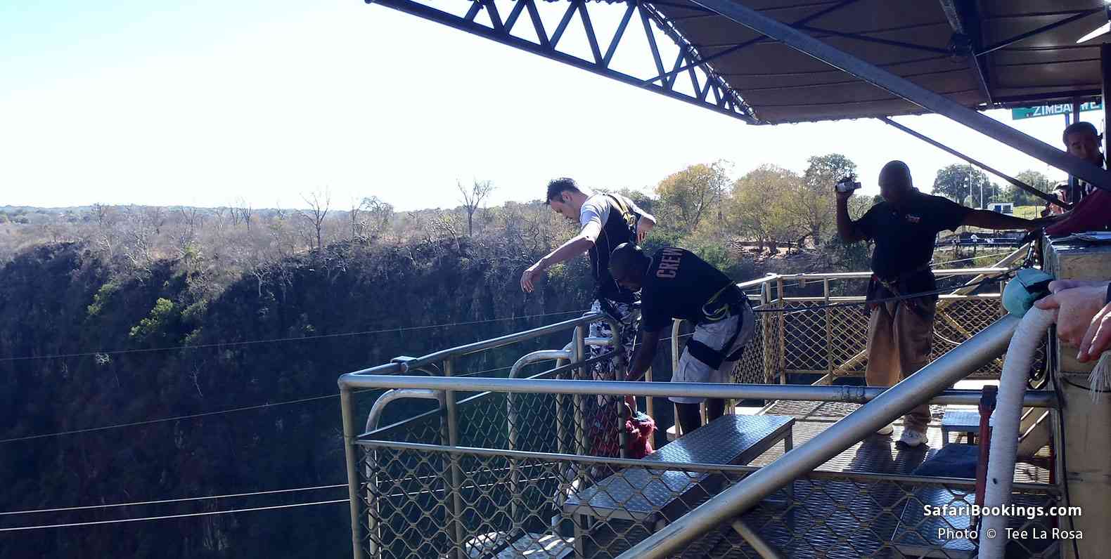 Bungee jump preparation, Victoria Falls