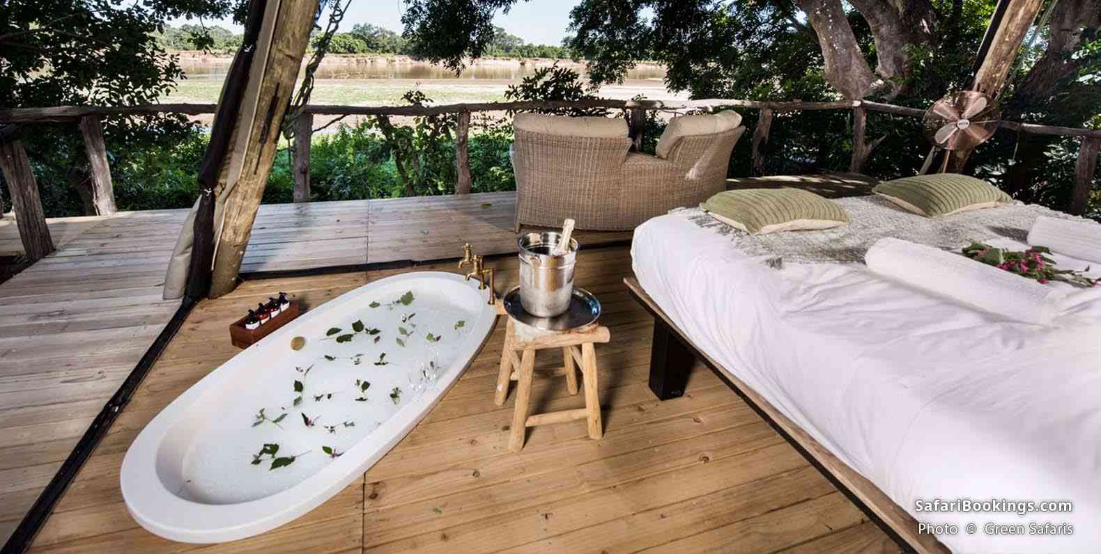 Tent with river view