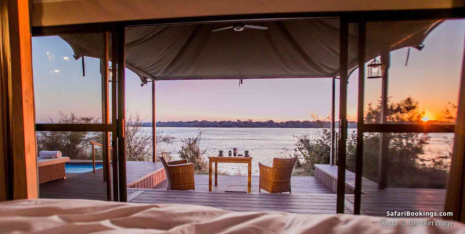 River view from the suite of the Old Drift Lodge