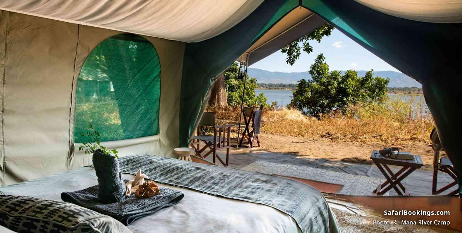 Mana River Camp riverside tent