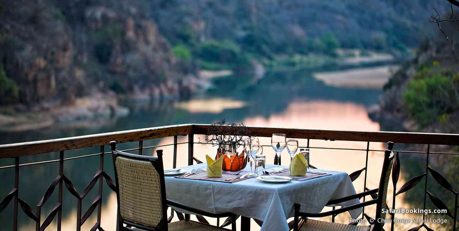 View from a terrace of Chilo Gorge Safari Lodge