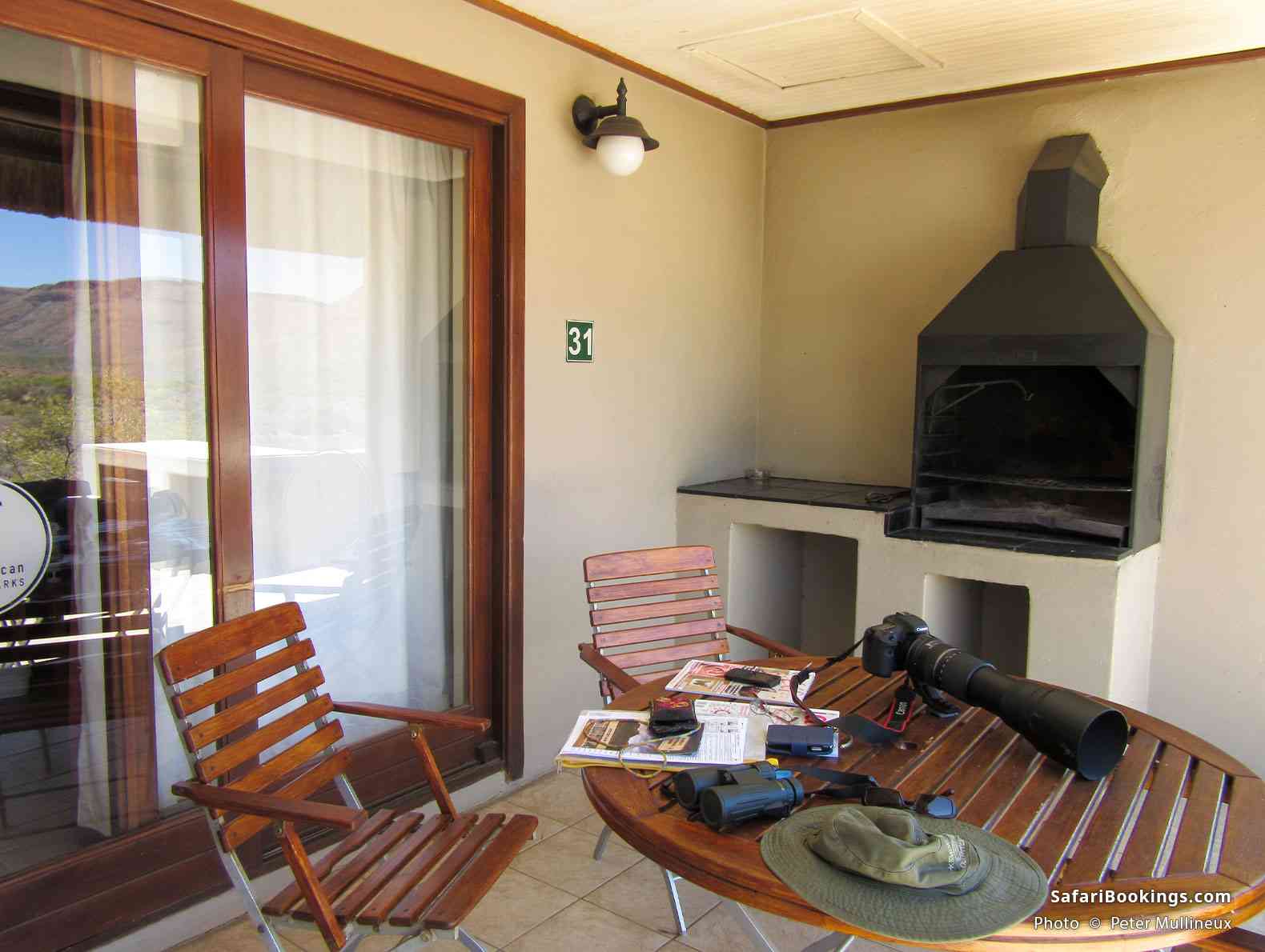Veranda of chalet at Karoo National Park