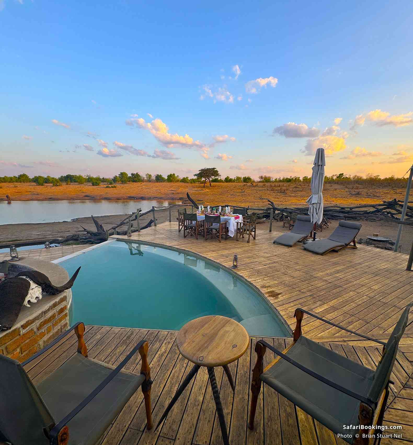 Bush camp swimming pool in Hwange National Park
