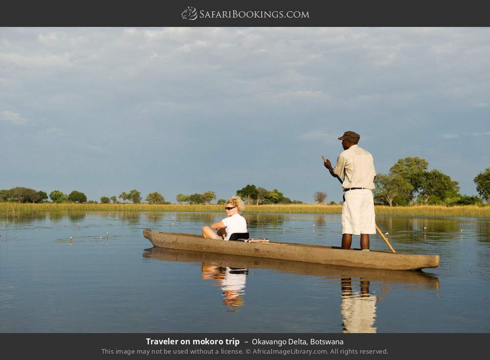 People on a mokoro trip in Okavango Delta, Botswana