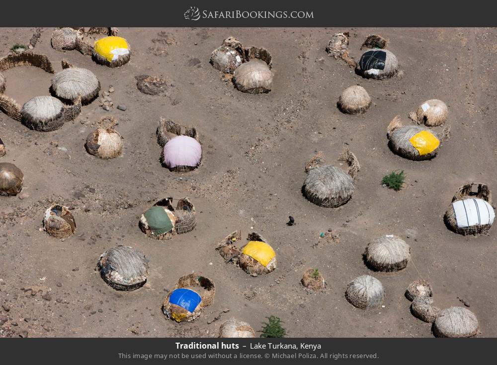 Traditional huts in Lake Turkana, Kenya