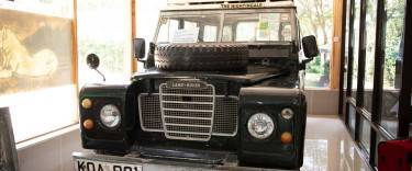 George Adamson's Landrover (the Nightingale) displayed at Elsamere Lodge