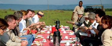 Bush breakfast after a balloon safari