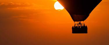Balloon safari at sunrise