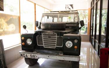 Thumbnail of George Adamson's Landrover (the Nightingale) displayed at Elsamere Lodge