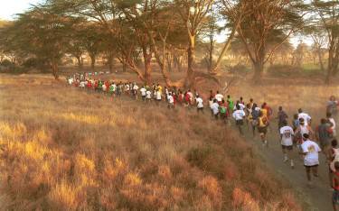 Runners in the annual Lewa Safari Marathon