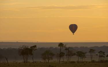 Ballooning over the Masai Mara at sunrise