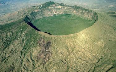 Aerial view of the crater, Mt Longonot
