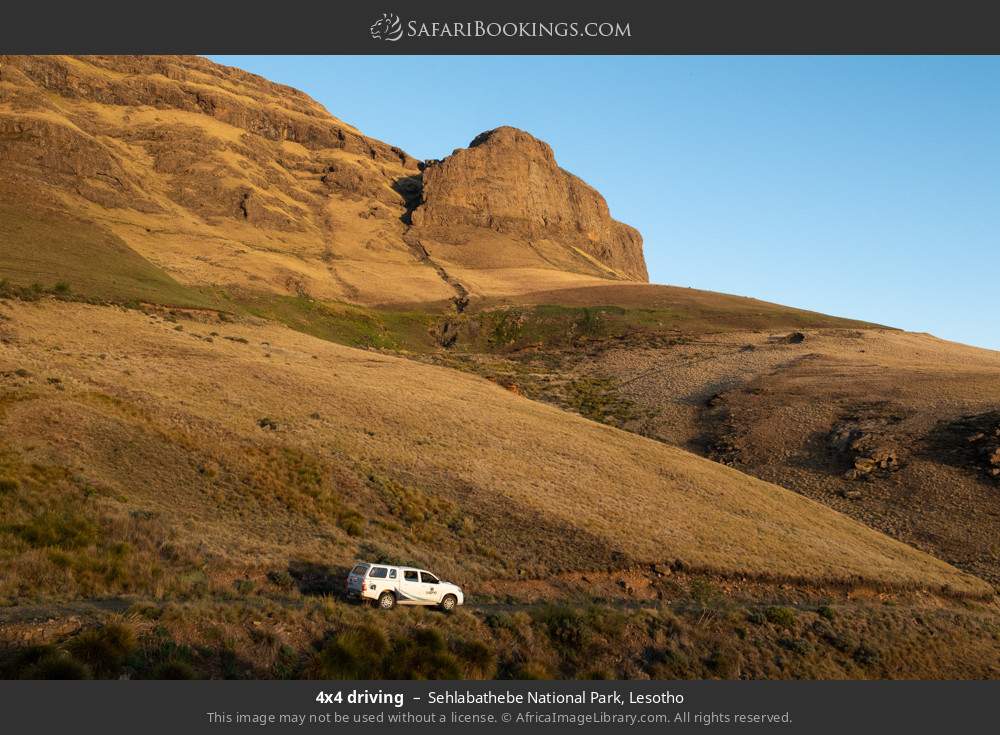 4x4 driving in Sehlabathebe NP in Sehlabathebe National Park, Lesotho
