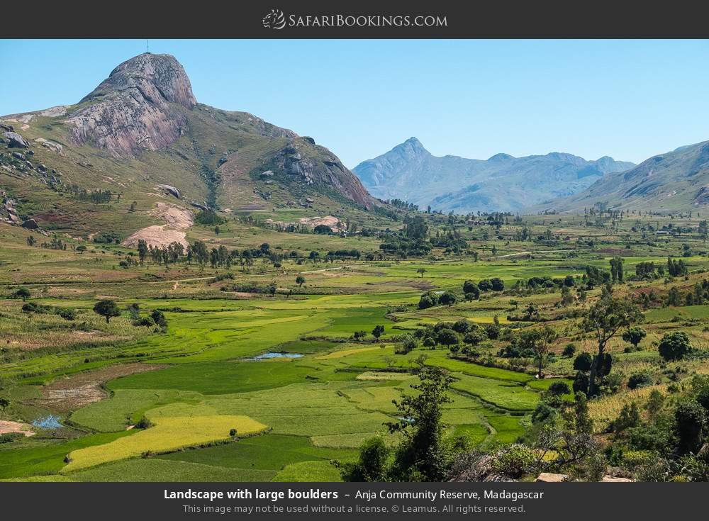 Landscape with boulders, Anja Community Reserve in Anja Community Reserve, Madagascar