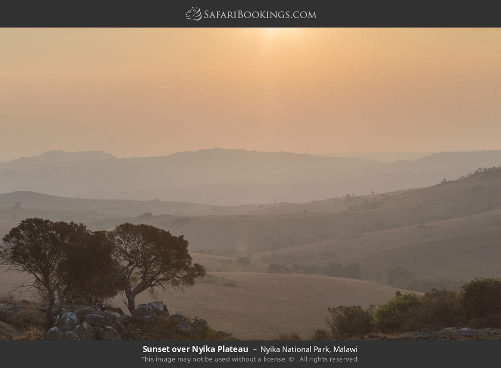 Sunset over Nyika Plateau in Nyika National Park, Malawi