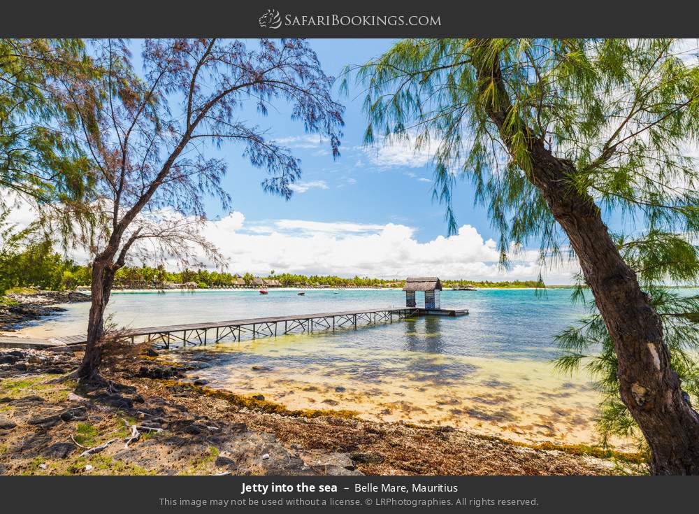 Jetty into the sea at Belle Mare in Belle Mare, Mauritius