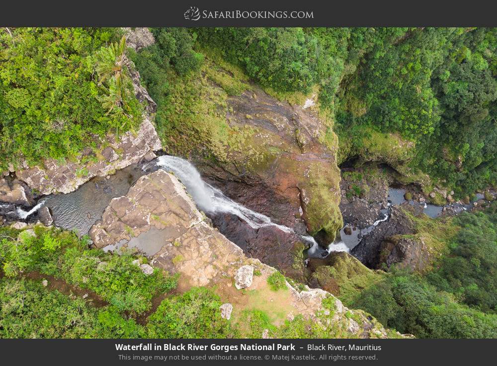 Waterfall in Black River Gorges NP in Black River, Mauritius