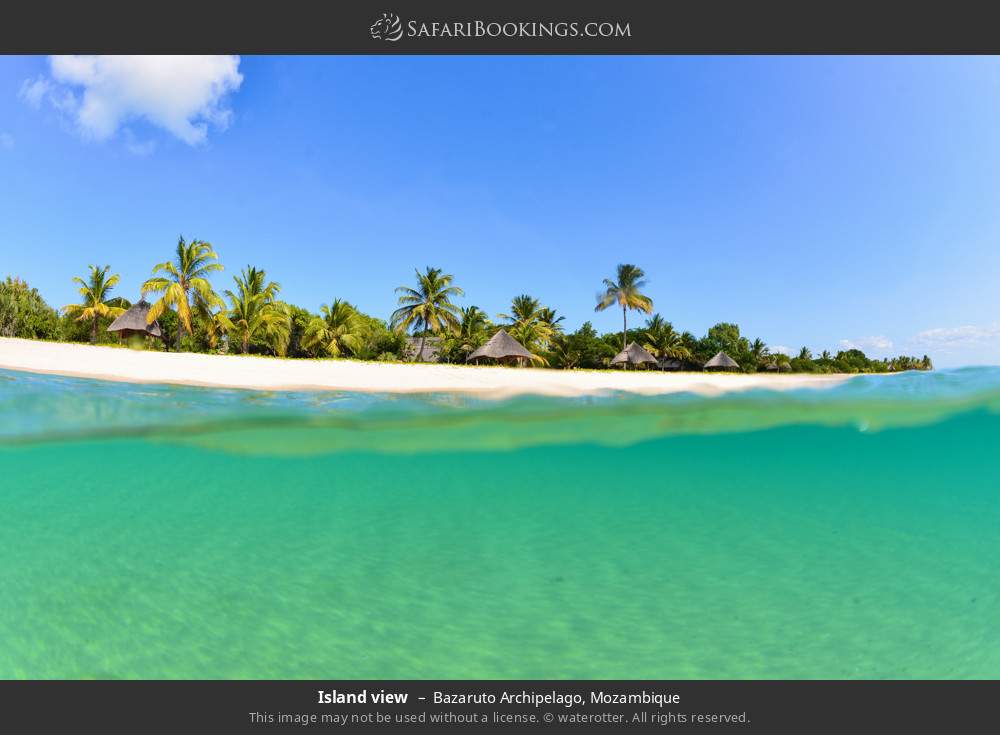 Island view in the Bazaruto Archipelago in Bazaruto Archipelago, Mozambique