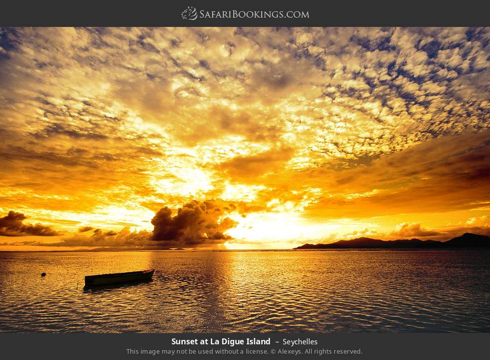 Sunset at La Digue Island