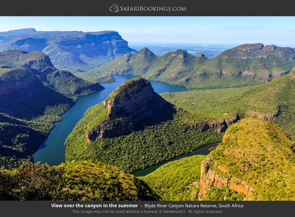 View over Blyde River Canyon in the summer in Blyde River Canyon Nature Reserve, South Africa
