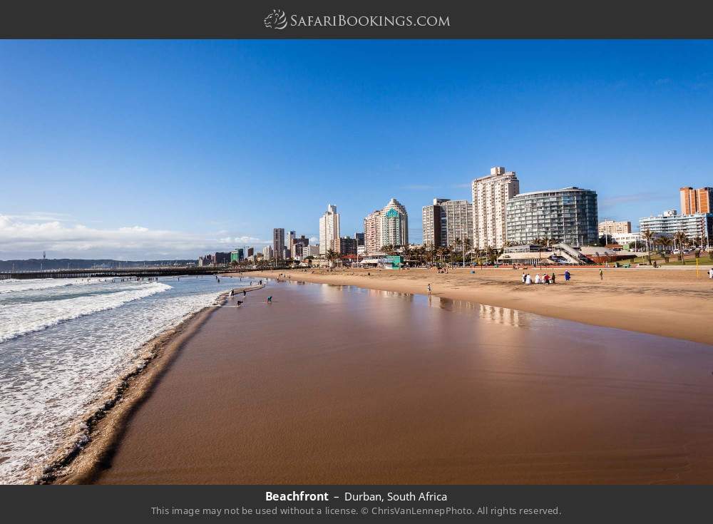 Durban beachfront in Durban, South Africa