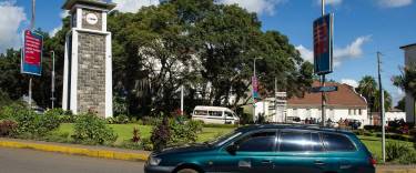 Clock tower at the traffic circle