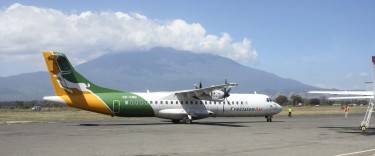 Arusha airport with Mt Meru in the background