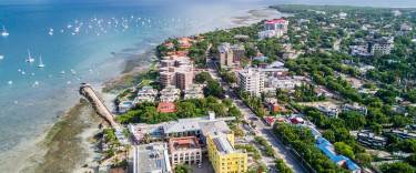 Aerial view of Dar es Salaam by the sea