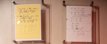 Hand-written lyrics at the Freddie Mercury Museum