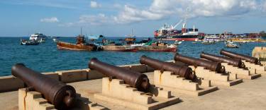Historical cannons at Forodhani Gardens