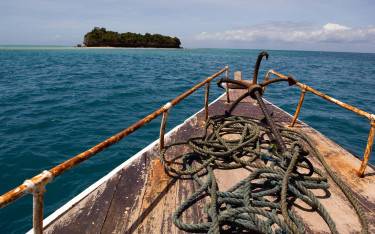 Thumbnail of Boat approaching Chumbe Island