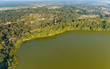 Aerial view of Lake Duluti in Arusha