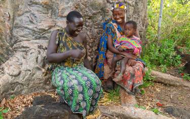 Hadzabe women with child
