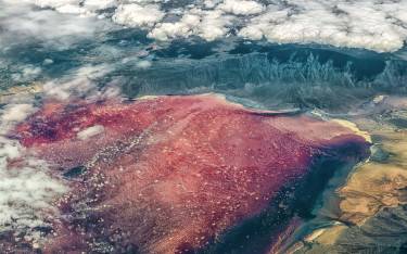 Aerial view of the soda lake