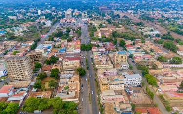 Aerial view of the town