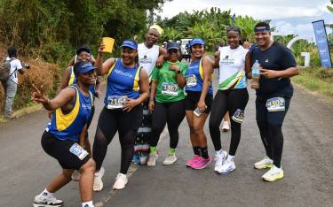 Participants posing for a photo on the Kilimanjaro Marathon