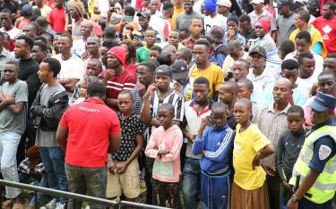 Spectators at the Kilimanjaro Marathon