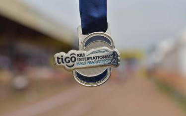 Medal for the half marathon at the Kilimanjaro Marathon
