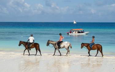 Horse riding on the beach
