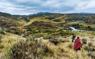 Hiking in the crater