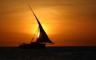 Dhow at sunset