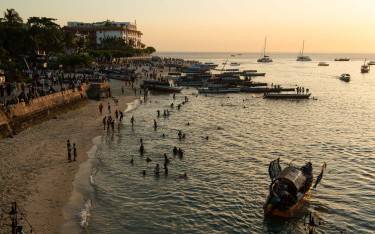 Shangani Beach at sunset