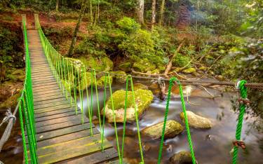 Suspension bridge over Sanje River